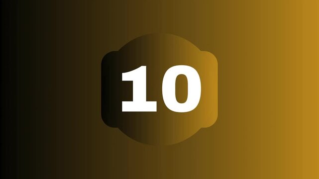 Unique Countdown 0 to 50 Animation, Count the Number, Counts Digits, White Counts and Modern Countdown Time, Golden Screen Background and Amazing Countdown Video
