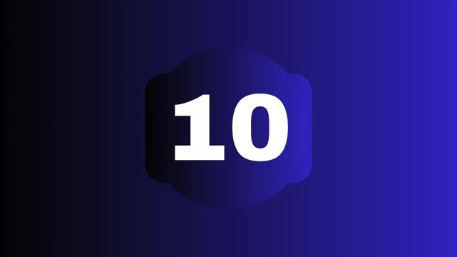 Unique Countdown 0 to 50 Animation, Count the Number, Counts Digits, White Counts and Modern Countdown Time, Blue Screen Background and Amazing Countdown Video