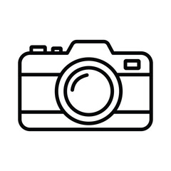 Camera Vector Icon. Photography and Digital Photo Line Art Symbol for Web, App, and Media Design.