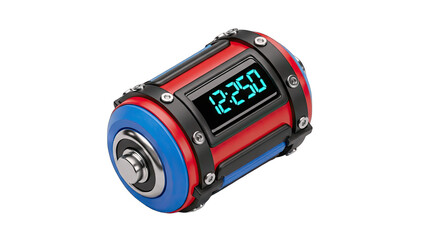 Digital Bomb Timer Showing Time - Isolated on White