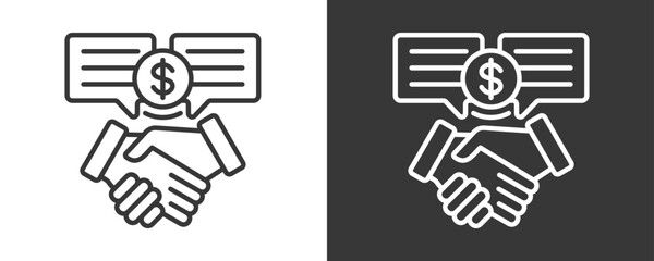 Negotiation Icon Set Vector Collection Isolated In Black And White