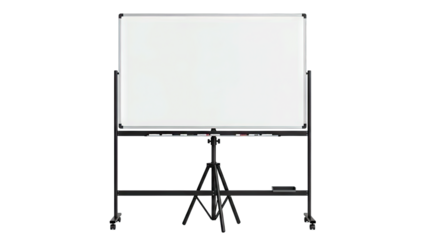 Whiteboard on Stand Isolated