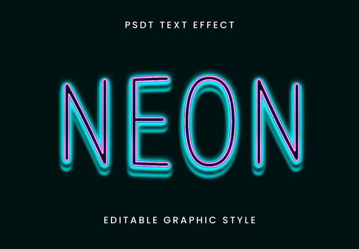 Blue And Pink Neon Glow Text Effect Electric Futuristic Font