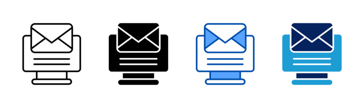 email icon set multiple style collection