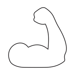 Flexed Arm Muscle Outline
