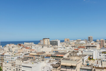 View of the Copacabana neighborhood in Rio de Janeiro.