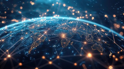 Conceptual rendering of global digital connectivity