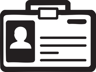 Editable ID Badge Icon &ndash; Vector Identification Card Symbol for Employee, Visitor Pass, Profile and Access