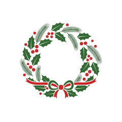 christmas wreath vector illustration