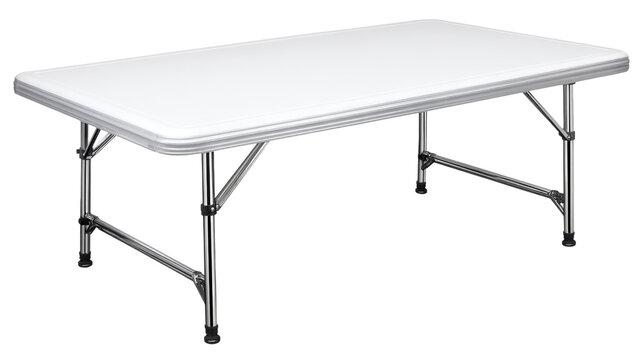 Versatile White Folding Table with Steel Legs Ideal for Events, Picnics, and Outdoor Gatherings with Easy Setup and Storage