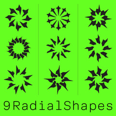 Modern radial shapes. Futuristic and aesthetic shapes. Y2K inspired design elements.