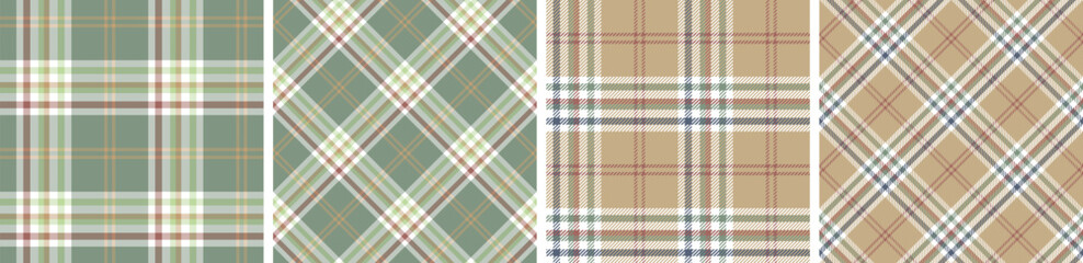 plaid and tartan pattern set.checkered fabric texture background.
