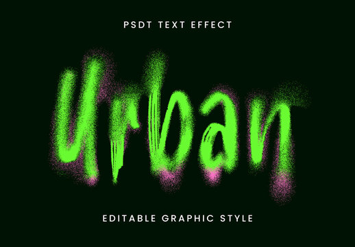 Green And Pink Graffiti Urban Text Effect Spray Street Font