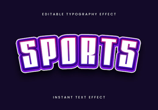 Purple And Pink Sports Style Text Effect Bold Outline Font