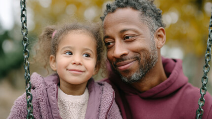 Father and daughter bonding outdoors on father's day