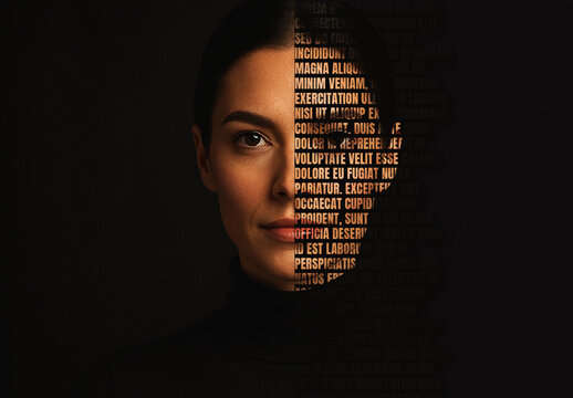 Black And Orange Cutout Text Overlay Photo Effect