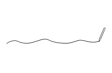 線画・鉛筆で書いている波型の長い落書き風手書き装飾線