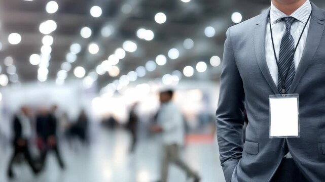 Sophisticated Presence at Event: A smartly dressed man, radiating authority, stands confidently at an event. His attire reflects professional composure and competence.