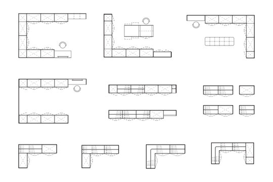 10 Collections Detailed Architectural Wardrobe and Storage Cabinet Layouts Set