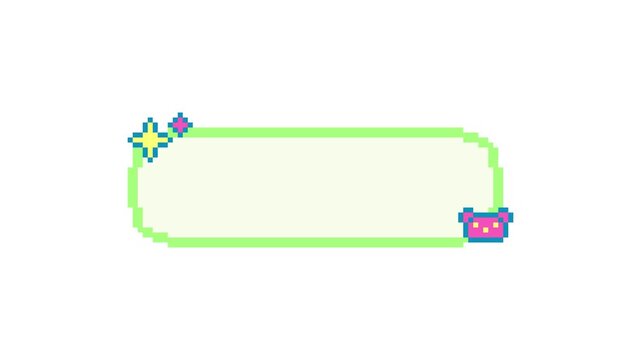 8-bit pixel art cute neon green dog dialogue. looped animation 4k 30fps