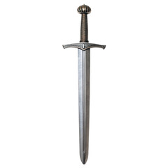 Medieval sword with transparent background, showcasing intricate details and classic design that evokes sense of history and craftsmanship