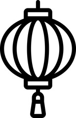 Black chinese lantern icon - outline