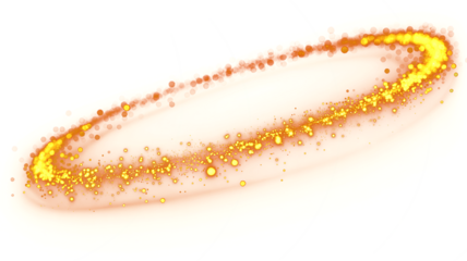 Png Wavy golden particle light trail, abstract glittering magic dust, sparkling energy line, festive Christmas or holiday speed element background.