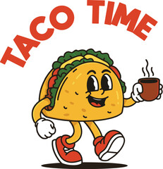mascot taco illustration vector logo cartoon