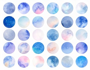淡色銀河ドットパターン：Pastel Galaxy Dots
