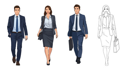 Fototapeta premium Professional Business Attire for Men and Women Office Culture and Corporate Style