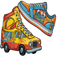 음식점과 신발의 조화