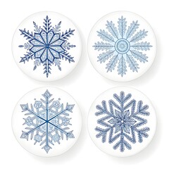 Set of vector snowflakes in winter design