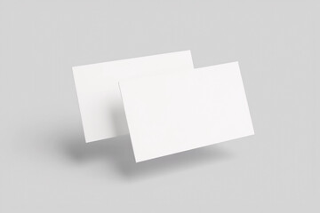Realistic floating business branding cards template mockup with shadows.