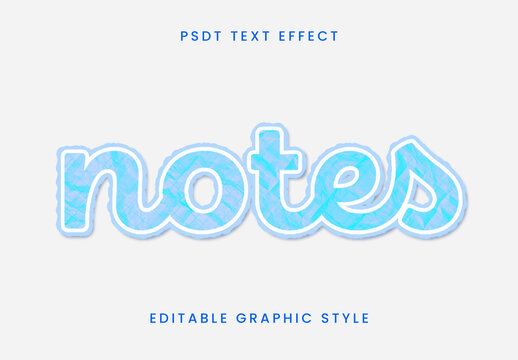 Blue And White Wrinkled Sticker Text Effect Script Bold Outline Font