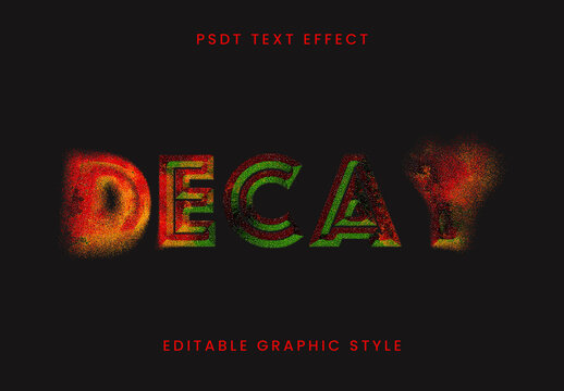 Red And Green Corrosion Text Effect Distorted Grunge Disintegration Font