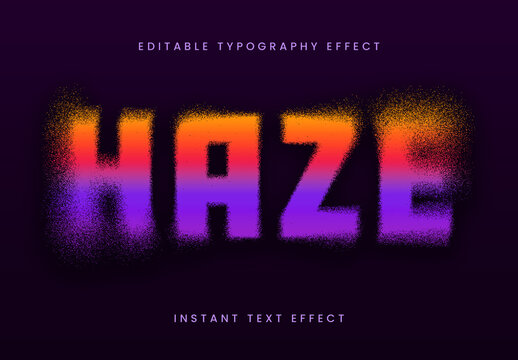 Colorful Gradient Blur Text Effect Spray Haze Font