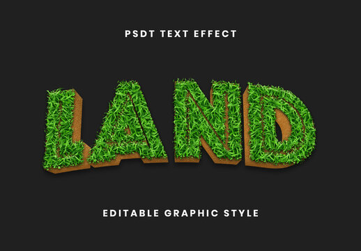 Green And Brown Eco Leafy Text Effect Grass 3D Font
