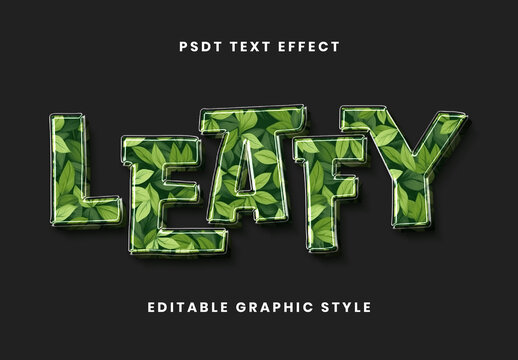 Green Eco Leafy Text Effect Nature Bold Font