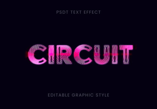 Pink And Black Futuristic Vaporwave Text Effect Glitch Striped Circuit Font
