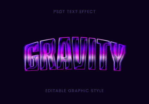 Purple And Black Futuristic Vaporwave Text Effect Gradient Chrome Glow Font
