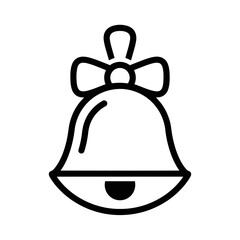 bell with red ribbon