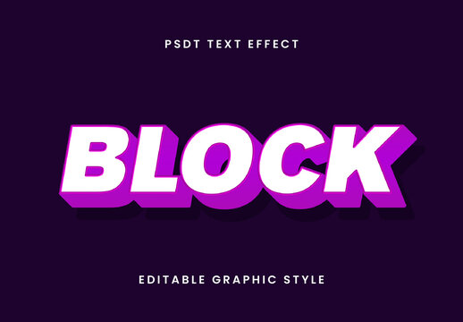 White And Purple 3D Block Letter Text Effect Bold Strong Font