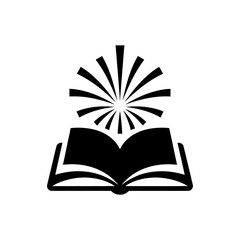 Firework open book idea burst silhouette vector illustration
