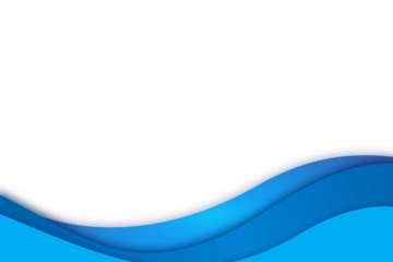 Dynamic blue wave design element with flowing curves and abstract shape on transparent background