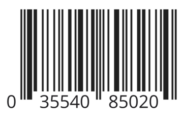 Bar code icon isolated on transparent background with a shadow effect, digital number display for product identification