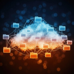 Cloud Computing Network Data Storage and Connection.