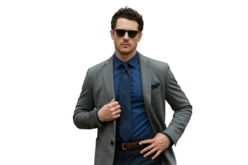 Man in suit isolated on transparent background