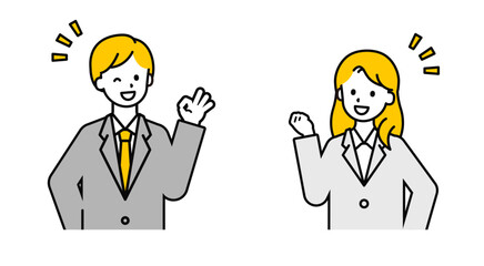 シンプルな会社員の男女_OK