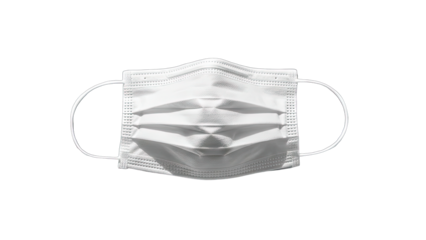 White Surgical Mask Isolated on White Background