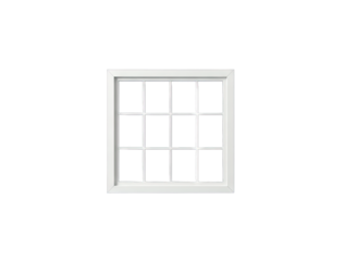 White Window Frame Isolated on White Background